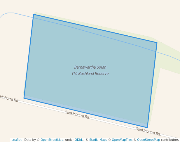 walking in Barnawartha South I16 Bushland Reserve map in Ebden