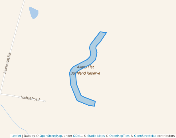 walking in Allans Flat Bushland Reserve map in Ebden