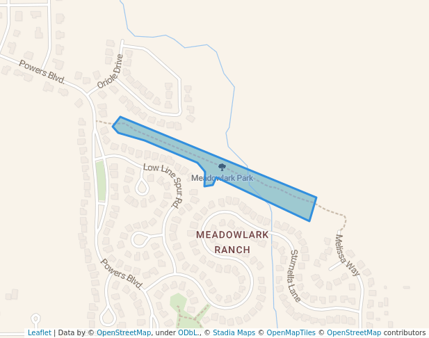 walking in Meadowlark Park map in Belgrade