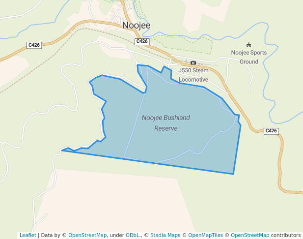 walking in Noojee Bushland Reserve map in Nayook