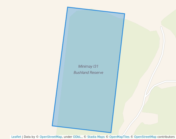 walking in Minimay I31 Bushland Reserve map in Peronne