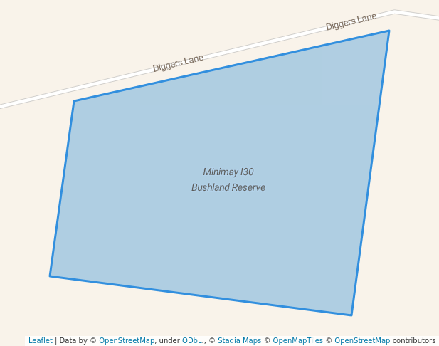 walking in Minimay I30 Bushland Reserve map in Peronne