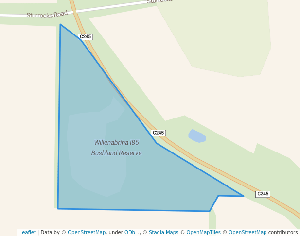 walking in Willenabrina I85 Bushland Reserve map in Lah