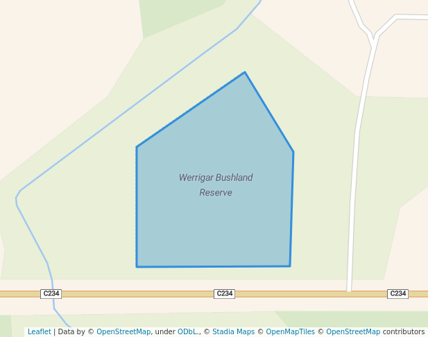walking in Werrigar Bushland Reserve map in Lah