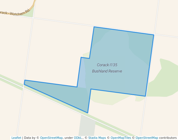 walking in Corack I135 Bushland Reserve map in Warmur