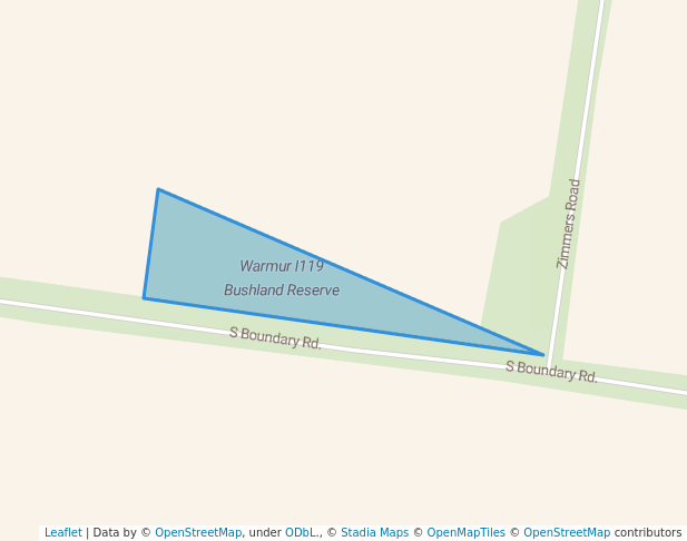 walking in Warmur I119 Bushland Reserve map in Warmur