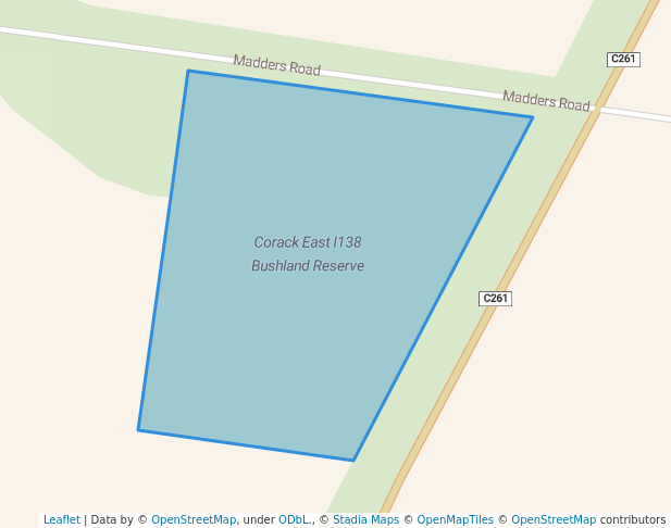 walking in Corack East I138 Bushland Reserve map in Laen