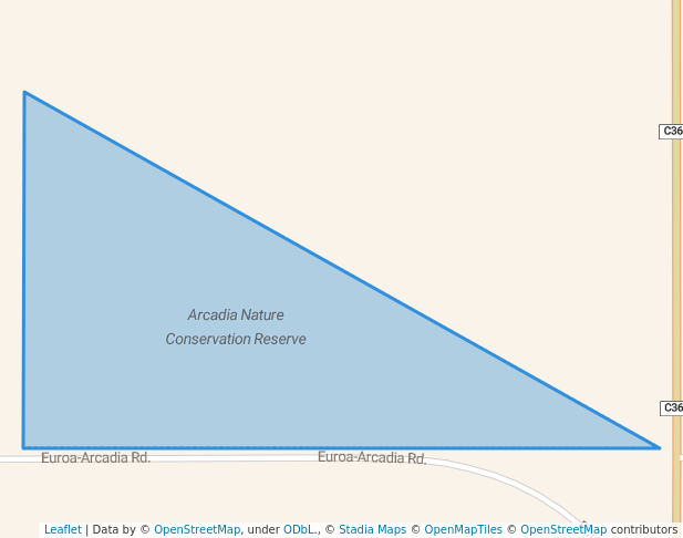 walking in Arcadia Nature Conservation Reserve map in Kialla