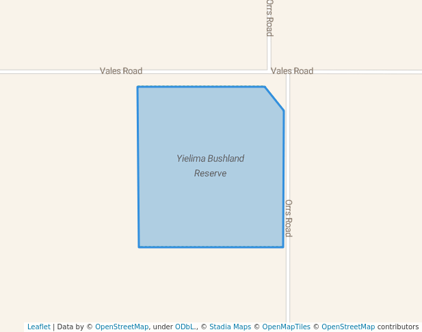 walking in Yielima Bushland Reserve map in Kotupna