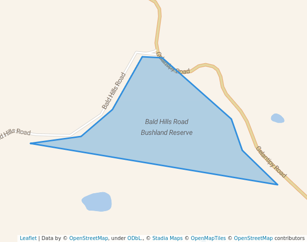 walking in Bald Hills Road Bushland Reserve map in Yalmy