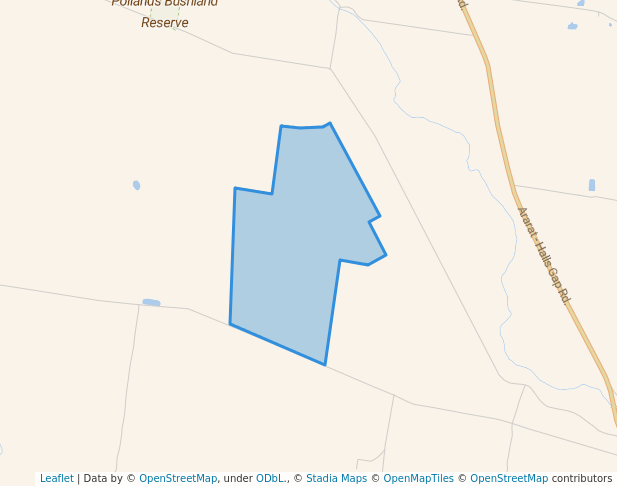 walking in Moyston Flora Reserve map in Dobie