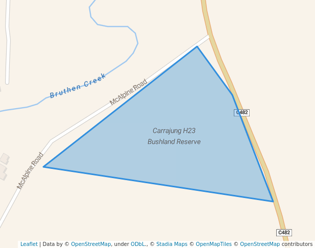 walking in Carrajung H23 Bushland Reserve map in Flynn