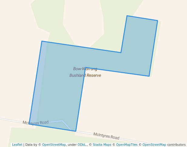 walking in Bow-Worrung Bushland Reserve map in Waterford
