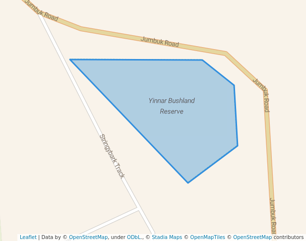 walking in Yinnar Bushland Reserve map in Morwell