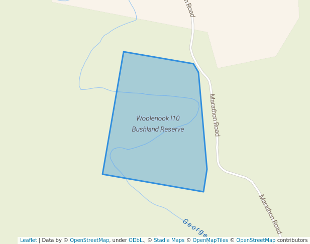 walking in Woolenook I10 Bushland Reserve map in Maffra