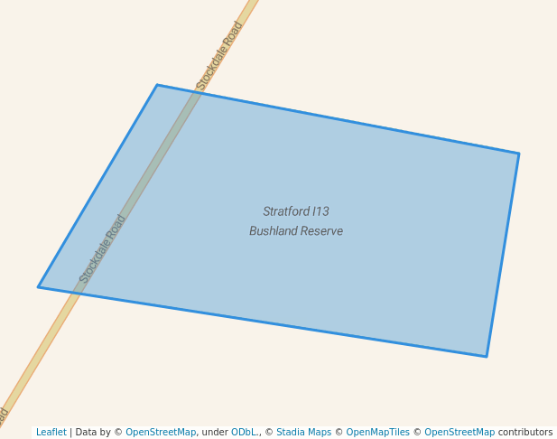 walking in Stratford I13 Bushland Reserve map in Waterford