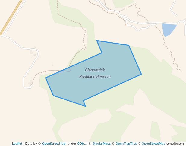 walking in Glenpatrick Bushland Reserve map in Elmhurst