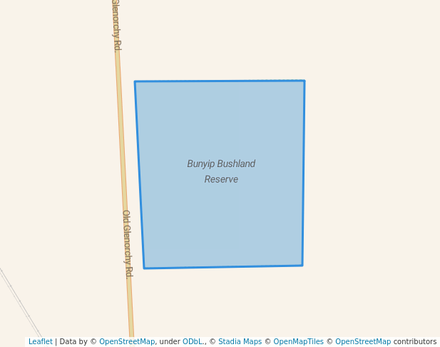 walking in Bunyip Bushland Reserve map in Lubeck