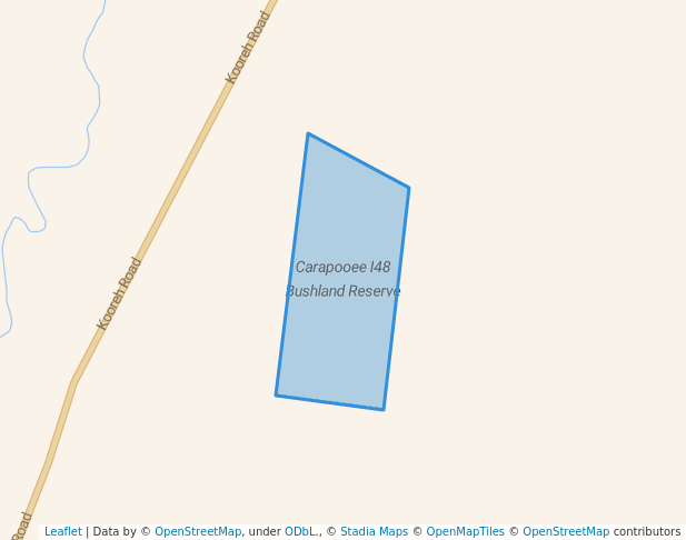 walking in Carapooee I48 Bushland Reserve map in Gooroc