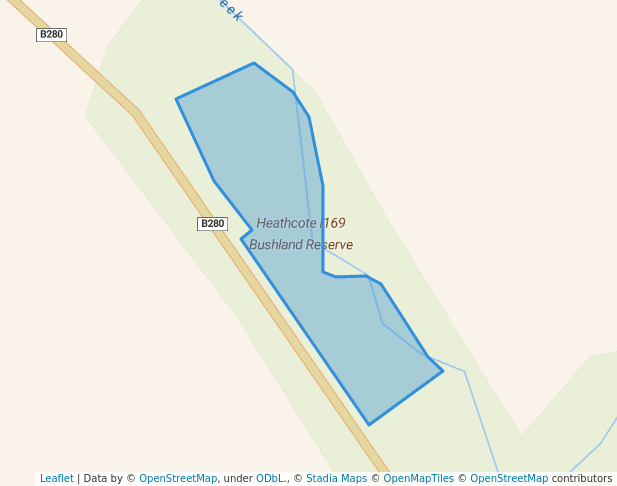 walking in Heathcote I169 Bushland Reserve map in Argyle