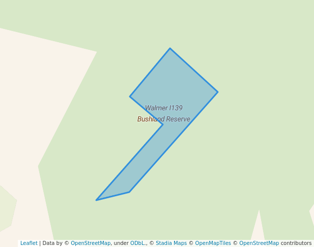 walking in Walmer I139 Bushland Reserve map in Harcourt