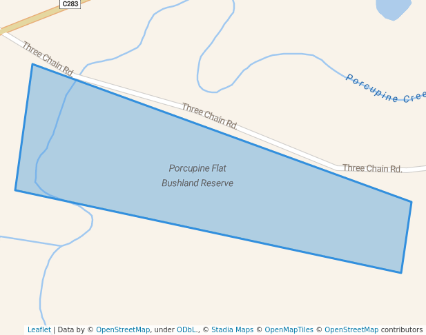 walking in Porcupine Flat Bushland Reserve map in Maldon