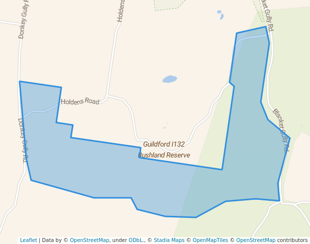 walking in Guildford I132 Bushland Reserve map in Yapeen