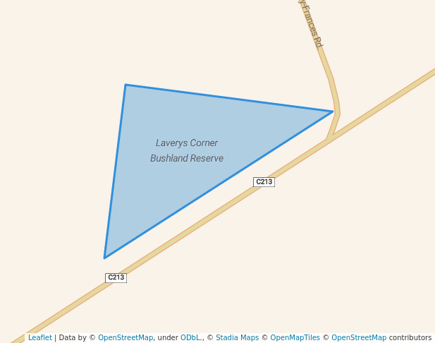 walking in Laverys Corner Bushland Reserve map in Peronne