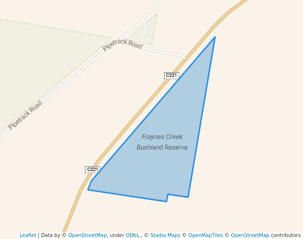 walking in Fraynes Creek Bushland Reserve map in Stawell West