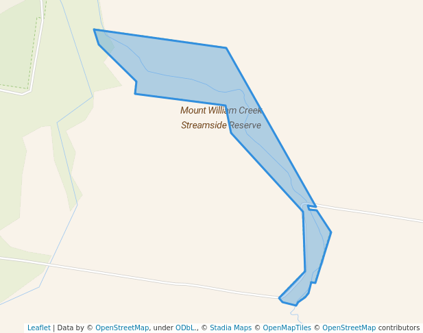 walking in Mount William Creek Streamside Reserve map in Dobie