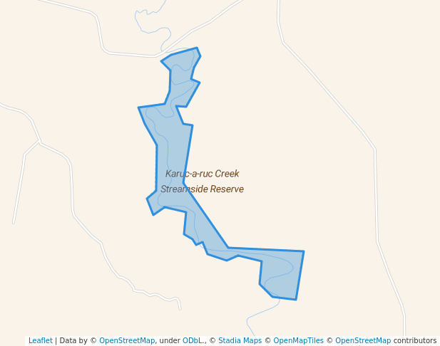 walking in Karuc-a-ruc Creek Streamside Reserve map in Sulky