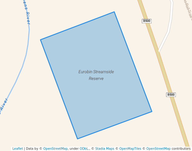 walking in Eurobin Streamside Reserve map in Eurobin