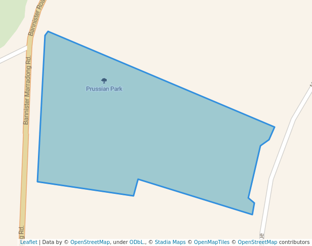 walking in Prussian Park map in Boddington