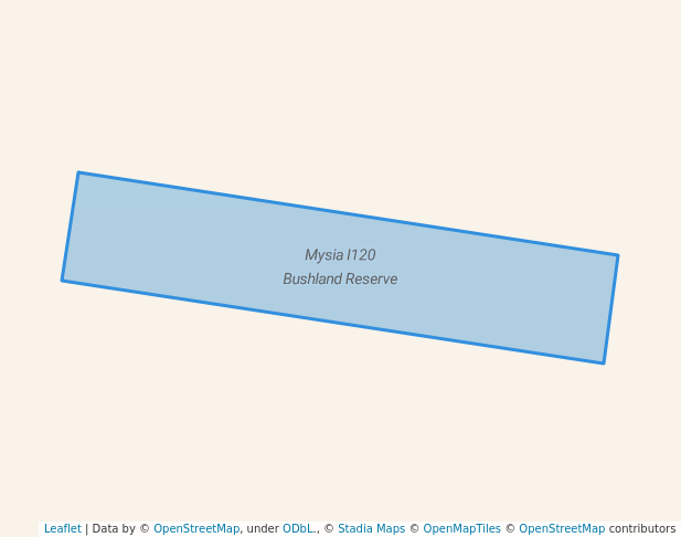 walking in Mysia I120 Bushland Reserve map in Mysia