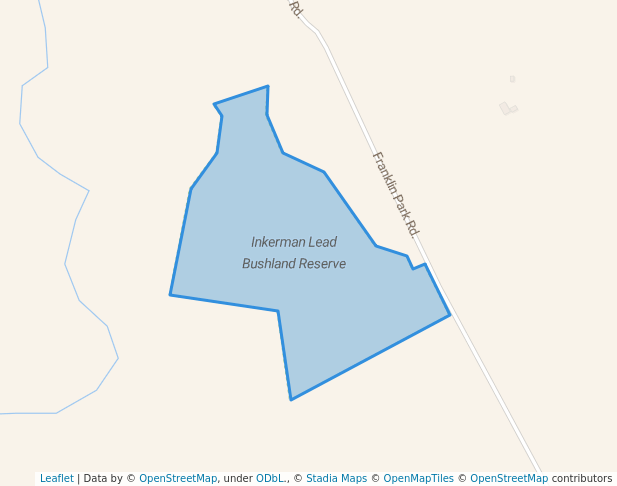 walking in Inkerman Lead Bushland Reserve map in Alma