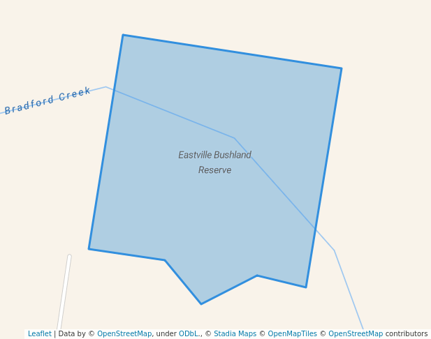 walking in Eastville Bushland Reserve map in Shelbourne
