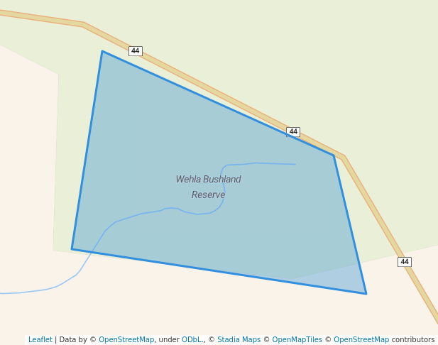 walking in Wehla Bushland Reserve map in Mysia