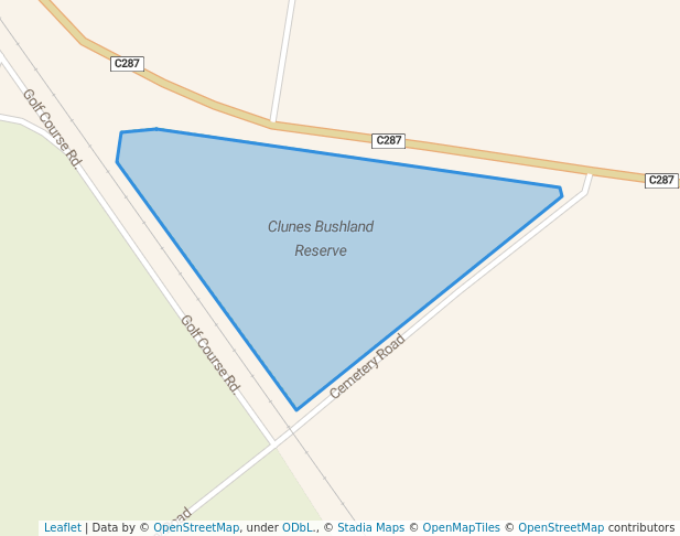 walking in Clunes Bushland Reserve map in Clunes