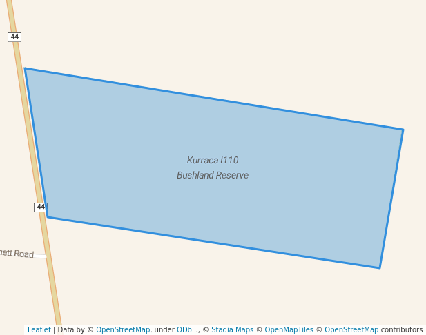 walking in Kurraca I110 Bushland Reserve map in Mysia