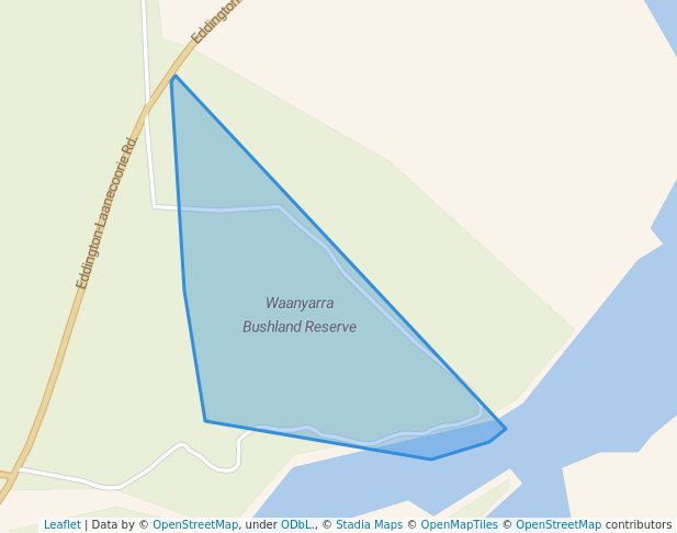 walking in Waanyarra Bushland Reserve map in Maldon