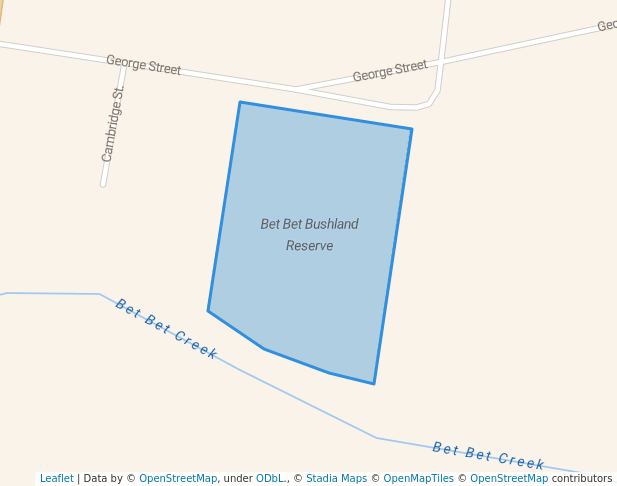 walking in Bet Bet Bushland Reserve map in Betley