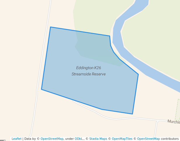 walking in Eddington K26 Streamside Reserve map in Betley