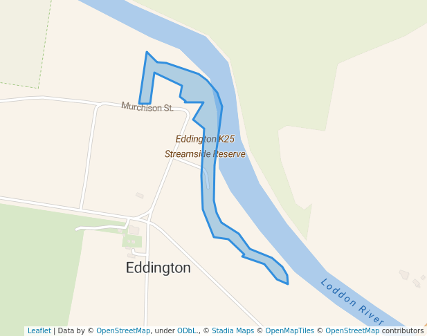 walking in Eddington K25 Streamside Reserve map in Betley