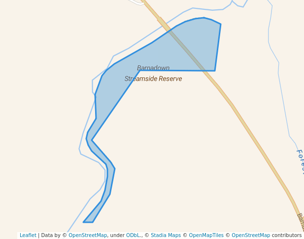 walking in Barnadown Streamside Reserve map in Goornong
