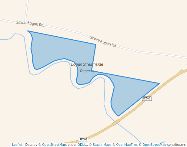 walking in Logan Streamside Reserve map in Emu