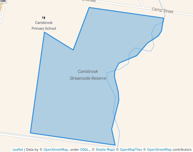 walking in Carisbrook Streamside Reserve map in Carisbrook