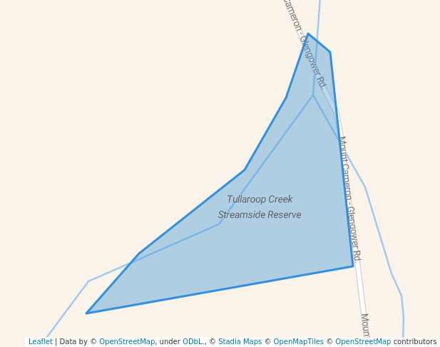 walking in Tullaroop Creek Streamside Reserve map in Clunes