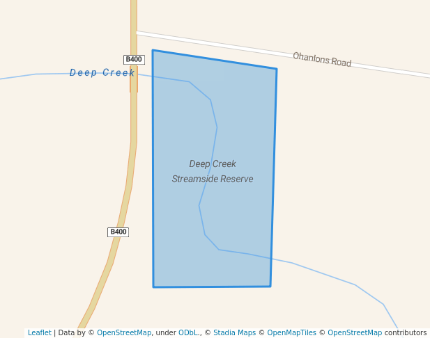 walking in Deep Creek Streamside Reserve map in Kotupna