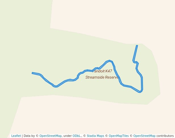 walking in Yandoit K47 Streamside Reserve map in Musk