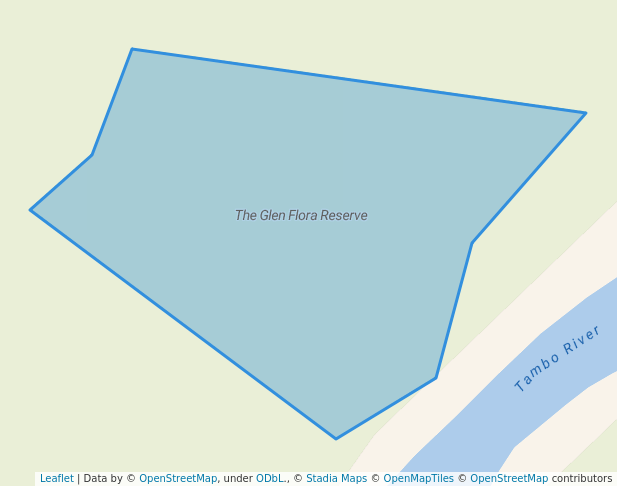 walking in The Glen Flora Reserve map in Yalmy